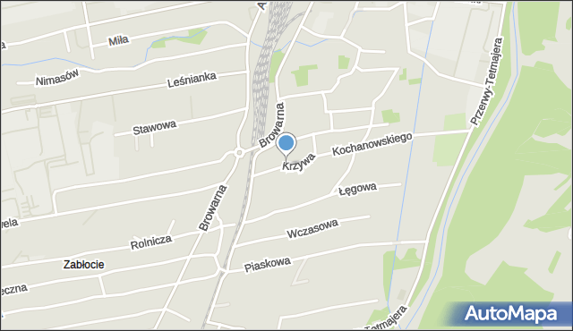 Żywiec, Krzywa, mapa Żywiec