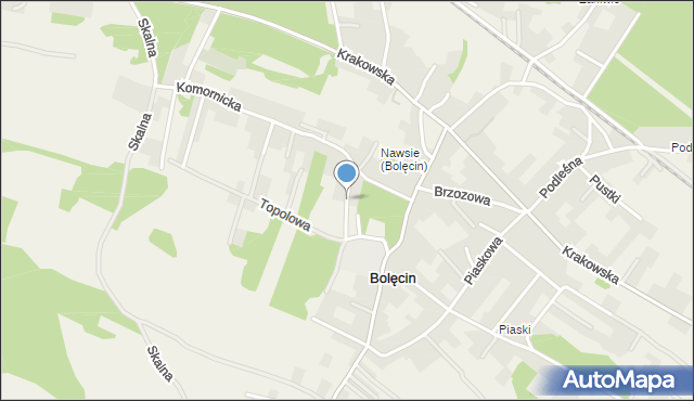 Bolęcin gmina Trzebinia, Księżycowa, mapa Bolęcin gmina Trzebinia