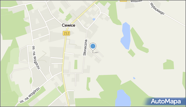 Cewice, Księżycowa, mapa Cewice