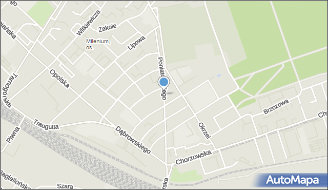 Gliwice, Księcia Józefa Poniatowskiego, mapa Gliwic