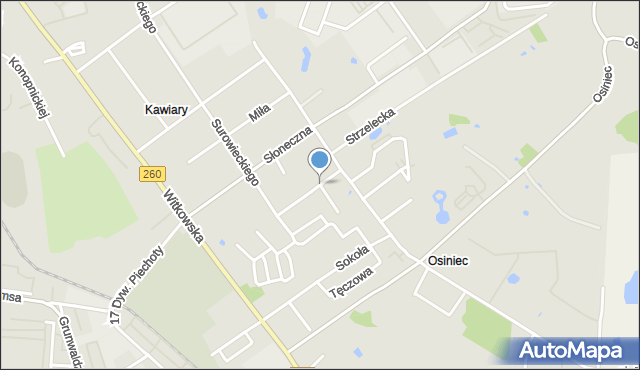 Gniezno, Księżycowa, mapa Gniezna