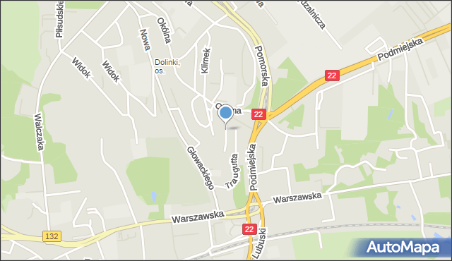 Gorzów Wielkopolski, Księcia Józefa Poniatowskiego, mapa Gorzów Wielkopolski