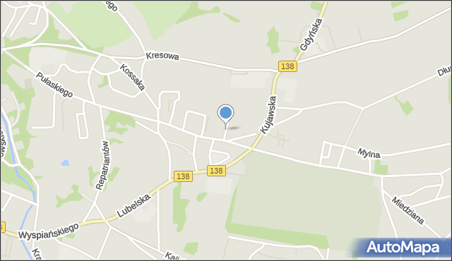 Gubin, Księcia Józefa Poniatowskiego, mapa Gubin