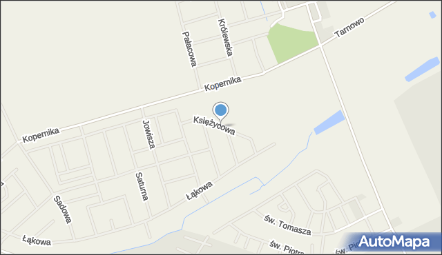 Gwiazdowo gmina Kostrzyn, Księżycowa, mapa Gwiazdowo gmina Kostrzyn