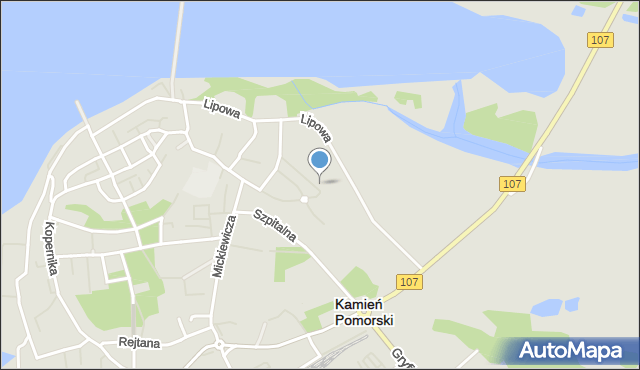 Kamień Pomorski, Księcia Kazimierza I, mapa Kamień Pomorski
