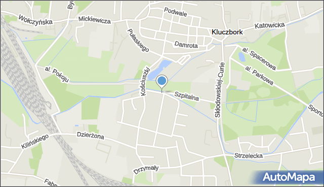 Kluczbork, Księcia Józefa Poniatowskiego, mapa Kluczbork