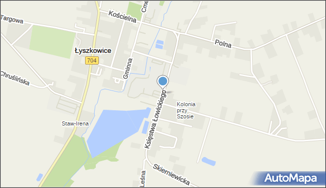 Łyszkowice powiat łowicki, Księstwa Łowickiego, mapa Łyszkowice powiat łowicki