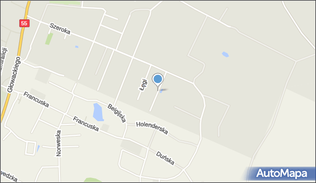 Malbork, Księżycowa, mapa Malborka