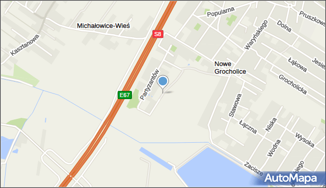 Nowe Grocholice, Księżycowa, mapa Nowe Grocholice