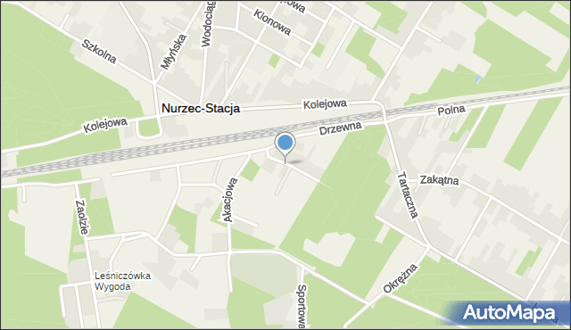 Nurzec-Stacja, Księcia Józefa Poniatowskiego, mapa Nurzec-Stacja