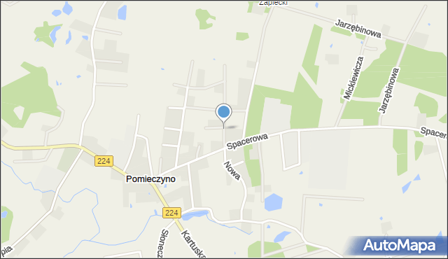 Pomieczyno, Księżycowa, mapa Pomieczyno