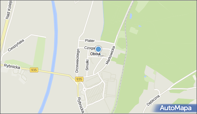 Racibórz, Księcia Raciborskiego Leszka, mapa Racibórz