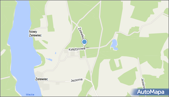 Śluza gmina Lipusz, Księżycowa, mapa Śluza gmina Lipusz