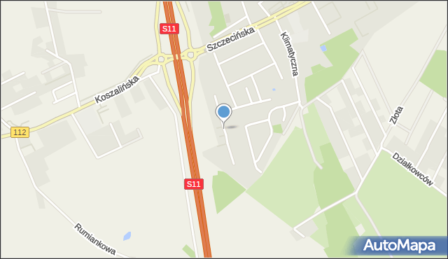 Stare Bielice gmina Biesiekierz, Księżycowa, mapa Stare Bielice gmina Biesiekierz