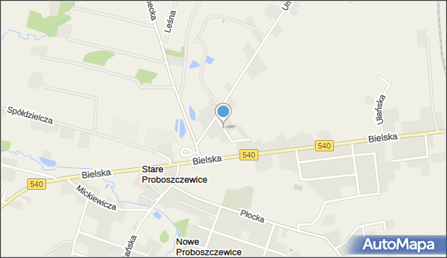 Stare Proboszczewice, Księcia Józefa Poniatowskiego, mapa Stare Proboszczewice