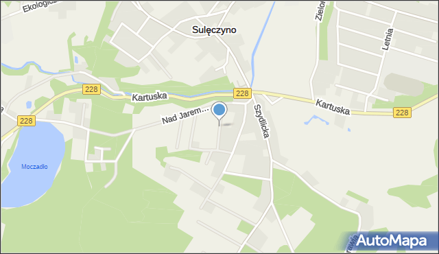 Sulęczyno, Księżycowa, mapa Sulęczyno