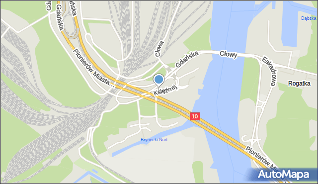 Szczecin, Księżnej Anny, mapa Szczecina