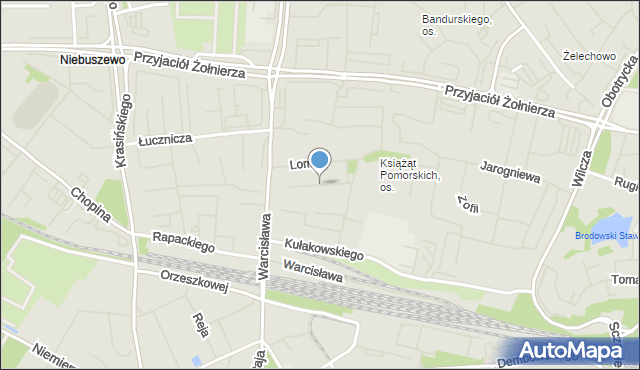 Szczecin, Księżnej Elżbiety, mapa Szczecina