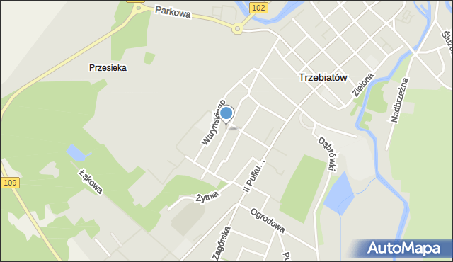 Trzebiatów powiat gryficki, Księcia Józefa Poniatowskiego, mapa Trzebiatów powiat gryficki