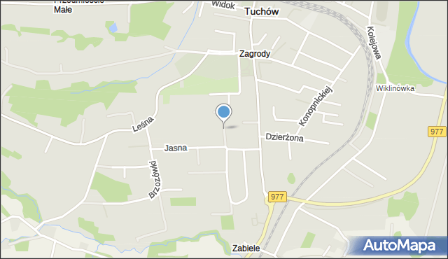 Tuchów, Księżycowa, mapa Tuchów