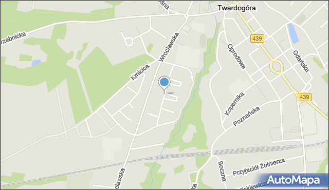 Twardogóra, Księcia Henryka Wiernego, mapa Twardogóra