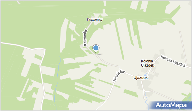 Ujazdek, Ksawerów, mapa Ujazdek