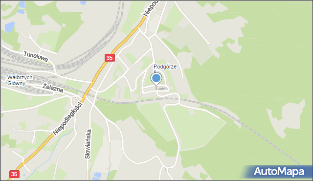 Wałbrzych, Księcia Józefa Poniatowskiego, mapa Wałbrzycha
