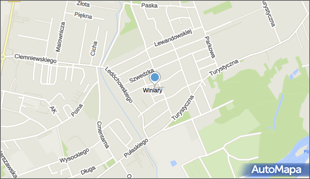 Warka, Księżycowa, mapa Warka