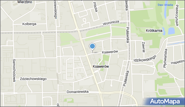 Warszawa, Ksawerów, mapa Warszawy