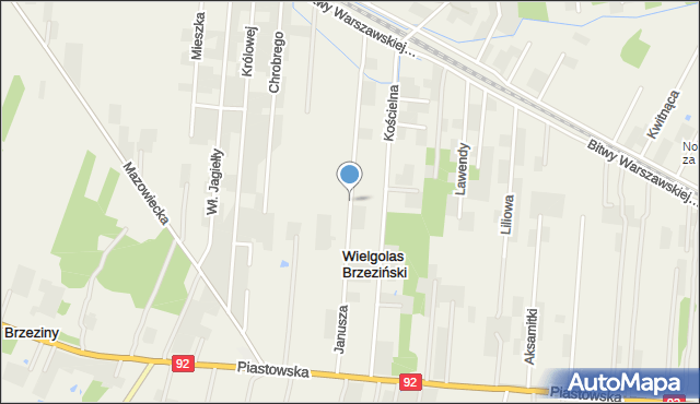 Wielgolas Brzeziński, Księcia Janusza, mapa Wielgolas Brzeziński