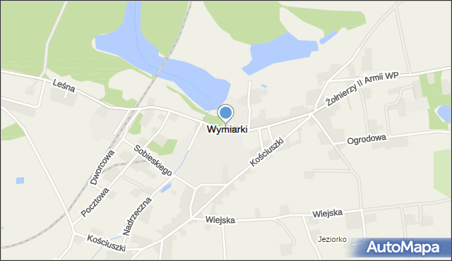 Wymiarki powiat żagański, Księcia Witolda, mapa Wymiarki powiat żagański