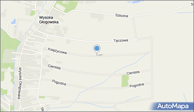 Wysoka Głogowska, Księżycowa, mapa Wysoka Głogowska