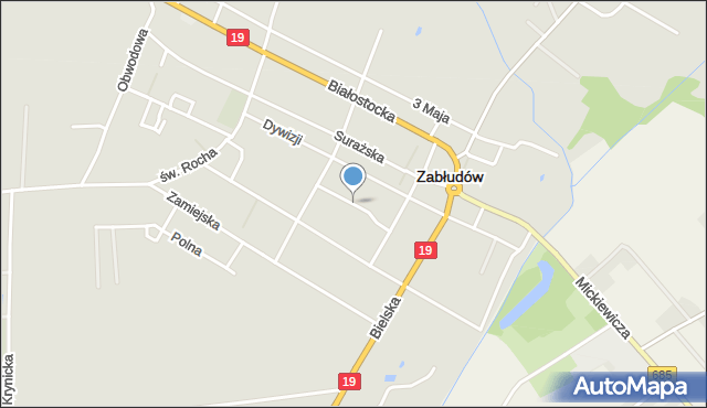 Zabłudów, Książąt Litewskich, mapa Zabłudów