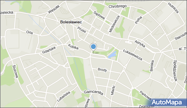 Bolesławiec, Kubika Bolesława, mapa Bolesławca