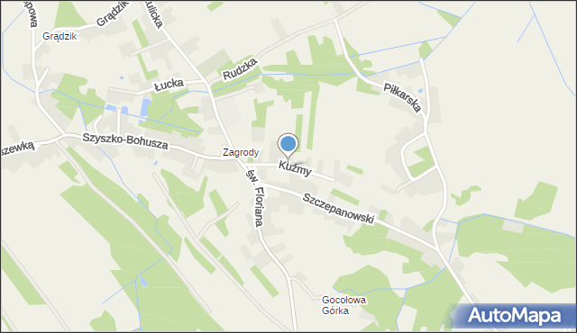 Bucze gmina Brzesko, Kuźmy Andrzeja, ks., mapa Bucze gmina Brzesko