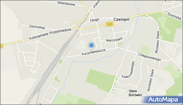 Czempiń, Kuczmerowicza Stanisława, mapa Czempiń