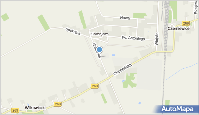 Czerniewice gmina Choceń, Kujawska, mapa Czerniewice gmina Choceń