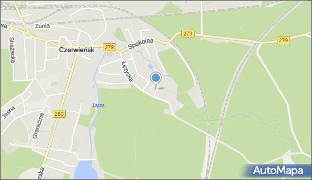 Czerwieńsk, Kukułcza, mapa Czerwieńsk