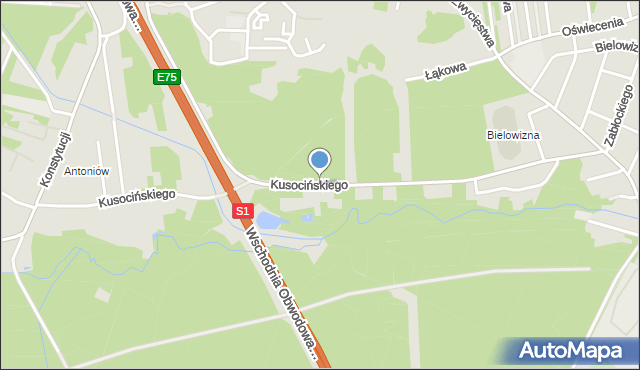 Dąbrowa Górnicza, Kusocińskiego Janusza, mapa Dąbrowa Górnicza