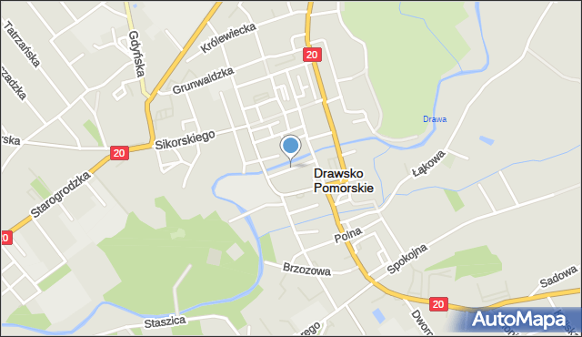 Drawsko Pomorskie, Kujawska, mapa Drawsko Pomorskie