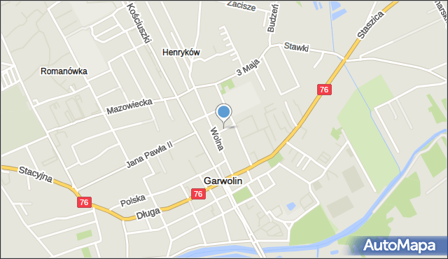 Garwolin, Kuśnierska, mapa Garwolin
