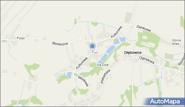 Głębowice gmina Osiek, Kulturowa, mapa Głębowice gmina Osiek