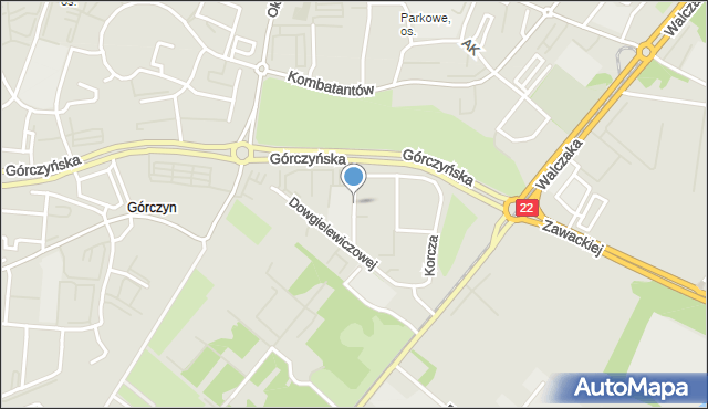 Gorzów Wielkopolski, Kućki Waldemara, mapa Gorzów Wielkopolski