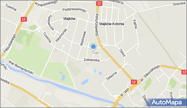 Kalisz, Kubalskiego Tadeusza, mapa Kalisza