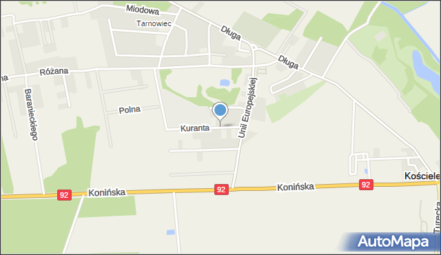 Kościelec powiat kolski, Kuranta St., ks., mapa Kościelec powiat kolski