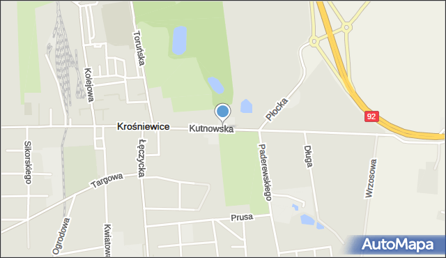 Krośniewice, Kutnowska, mapa Krośniewice