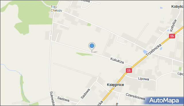 Księginice gmina Trzebnica, Kukułcza, mapa Księginice gmina Trzebnica