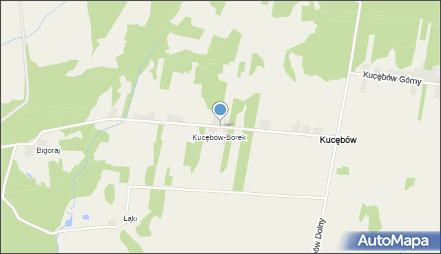 Kucębów, Kucębów-Borek, mapa Kucębów
