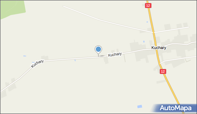 Kuchary gmina Gołuchów, Kuchary, mapa Kuchary gmina Gołuchów