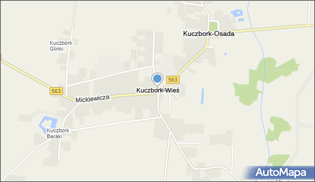 Kuczbork-Wieś, Kuczbork-Wieś, mapa Kuczbork-Wieś